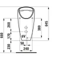 Pisuārs Laufen Caprino, Rimless, ar iekšējo ūdens ieplūdi, ar elektronisko vadību, ar bateriju (9V), ar integrētu Bluetooth, H8410664004011 Balts