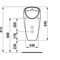 Pisuārs Laufen Caprino, Rimless, iekšējā ūdens ieplūde, H8410614000001 Balts
