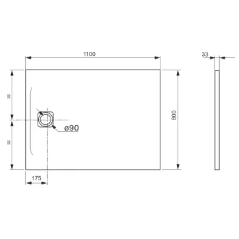 Dušas paliktnis Laufen Pro, 110x80cm Marbond kompozītmateriāls, super plāns, taisnstūrveida, H2129540790001 matēts betona pelēks