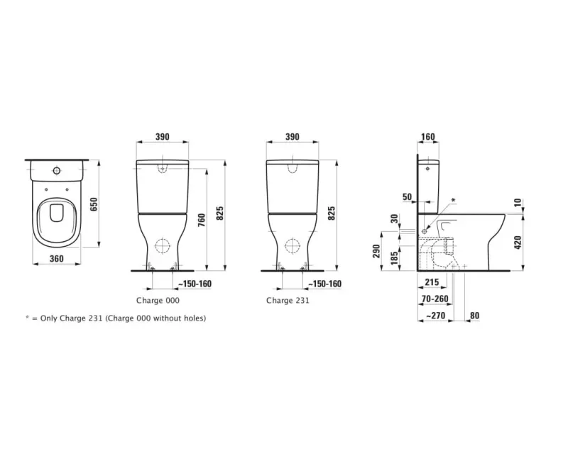 Tualetes pods Laufen Lua, Rimless, horizontāla izplūde, H8240860000001 balts