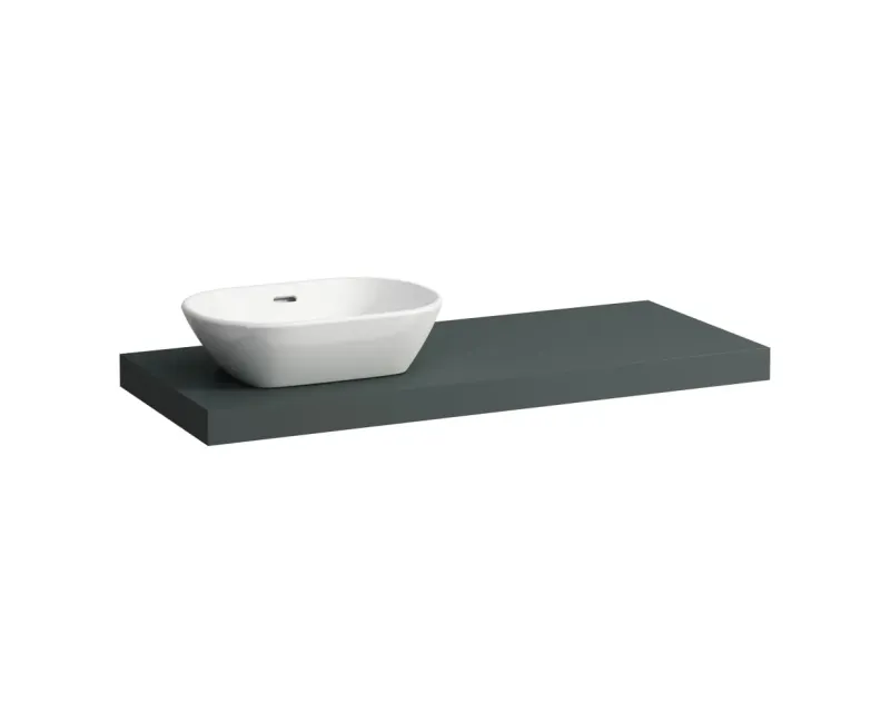 Darba virsma Laufen Lani, 118cm, ar izgriezumu kreisajā pusē, 65 mm, ar 2 montāžas kronšteiniem, H4046721122661 pelēks