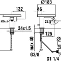 Bidē maisītājs La+H2:H31ufen Citypro, vienas sviras, ar vārstu, hroms, HF500910100000