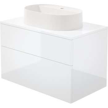 Vannas istabas skapītis Deante Prizma ar granīta izlietni 55x35cm balts glancēts SD6B8SAU6B