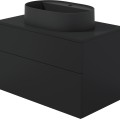 шкафчик для раковины, с гранитной раковиной - 55x35 cm Deante Prizma, черный SDNB8SNU6B