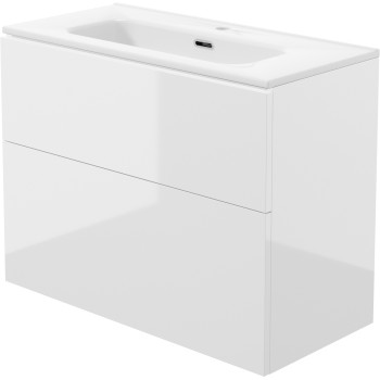 Vannas istabas skapītis Deante Prizma 80cm, ar izlietni balts glancēts ST6U8U6U8M