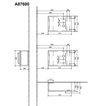 Vannas istabas skapītis Villeroy & Boch Avento, MDF, ar akrila virsmu, (bez izlietnes) 34x51x20 cm, 1 durvis ar SoftClose Oak Kansas, A87600RH