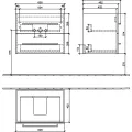 Vannas istabas skapītis Villeroy & Boch Avento 63x51x45cm, 2 atvilknes (bez izlietnes) Kansas Ozols A89000RH