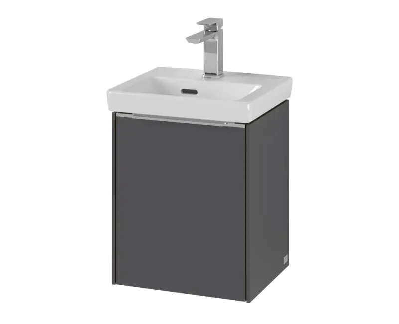 Vannas istabas skapītis Villeroy & Boch Subway 3.0, (bez izlietnes), ar SoftClose  35x43x31 cm, 1 durvis, grafīts, C58400VR