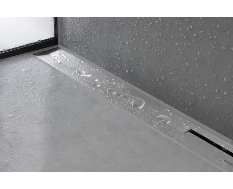 Dušas kanāls Hansgrohe RainDrain Flex, ar nerūsējošā tērauda resti 800, montāžai pie sienas, griežams, hroms, 56051000 NEW