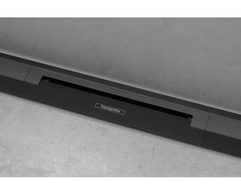 Dušas kanāls Hansgrohe RainDrain Flex, ar nerūsējošā tērauda resti 900, iebūvējams, matēta melna, 56052670 NEW