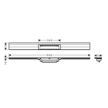 Dušas kanāls Hansgrohe RainDrain Flex, ar nerūsējošā tērauda resti 900, montāžai pie sienas, griežams, pulēts zelts, 56052990 NEW