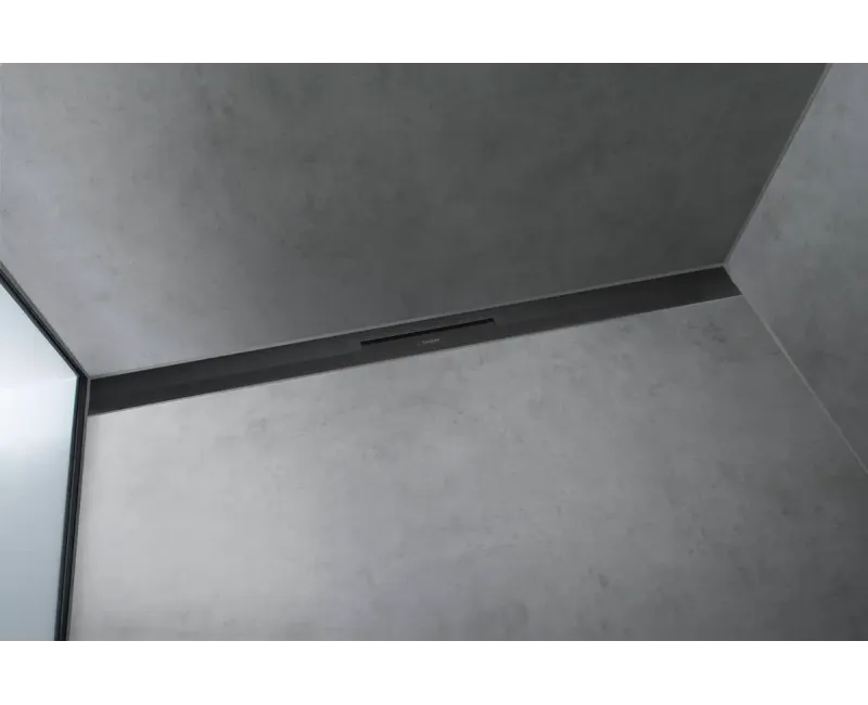 Dušas kanāls Hansgrohe RainDrain Flex, ar nerūsējošā tērauda resti 1000, iebūvējams, matēta melna, 56053670 NEW