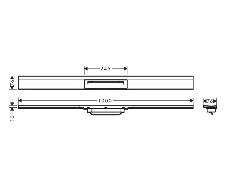 Dušas kanāls Hansgrohe RainDrain Flex, ar nerūsējošā tērauda resti 1000, iebūvējams, matēta nerūsējošā tērauda, 56053800 NEW