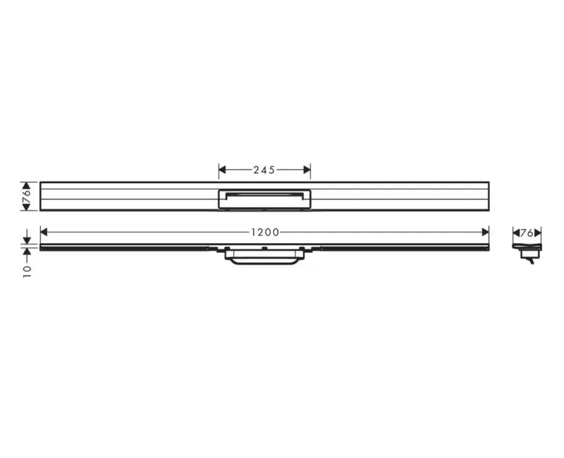 Dušas kanāls Hansgrohe RainDrain Flex, ar nerūsējošā tērauda resti 1200, montāžai pie sienas, griežams, hroms, 56054000 NEW