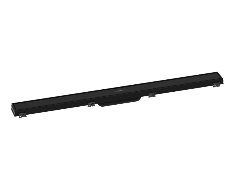 Dušas kanāls Hansgrohe RainDrain Match, ar nerūsējošā tērauda resti 900, ar augstuma regulējamu rāmi, matēta melna, 56040670 NEW
