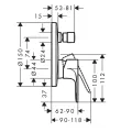 Vannas maisītājs Hansgrohe Rebris E, iebūvējams, matēta melna, 72468670 NEW