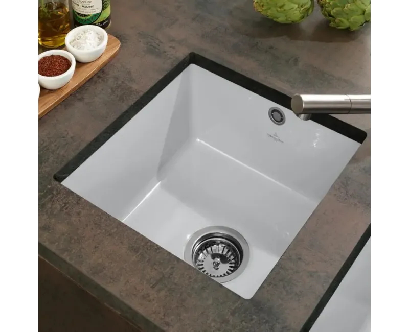 Virtuvės kriauklė Villeroy & Boch Subway 50 SU, keraminė, įmontuojama, balta 332501RW
