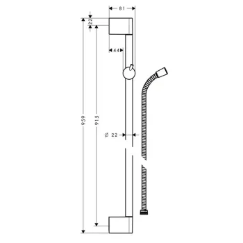 Dušas stienis Hansgrohe Unica'Crometta, 0.90 m, hroms, 27614000 NEW