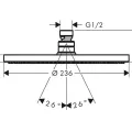 Душевая голова Hansgrohe Raindance S, диаметр 24 см, матовая черная, 27623670