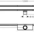 Dušas kanāls Hansgrohe RainDrain Compact, ar resti, matēta nerūsējošā tērauda, 56184800 NEW