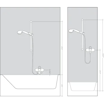 Душевая система Hansgrohe Raindance Select E, с термостатом Ecostat Select, 3 режима, белый/хром, 27039400