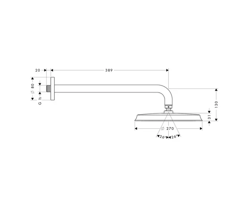 Dušas galva Hansgrohe Raindance Classic, hroms, 27424000 NEW