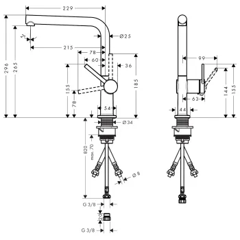 Virtuves Izlietnes Maisītājs Hansgrohe Talis M54, matēta melna, 72859670 NEW