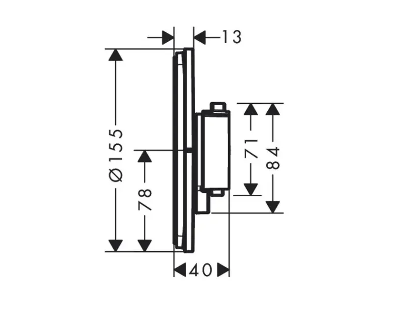 Dušas maisītājs Hansgrohe ShowerSelect Comfort, ar termostatu, iebūvējams, matēta melna, 15553670 NEW