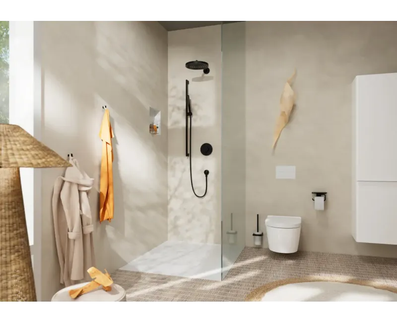 Смеситель для душа Hansgrohe ShowerSelect Comfort, встраиваемый, с термостатом, матовая черная, 15554670