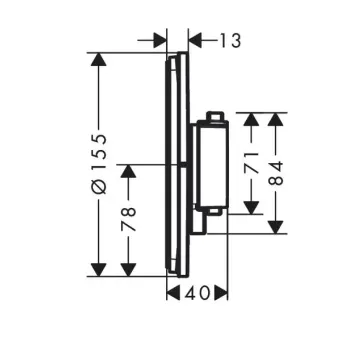 Dušas maisītājs Hansgrohe ShowerSelect Comfort, iebūvējams, ar termostatu, matēta melna hroms, 15562340 NEW