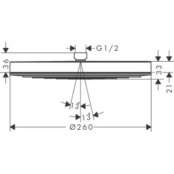 Dušas galva Hansgrohe Pulsify S 260, matēta bronza, 24140140 NEW