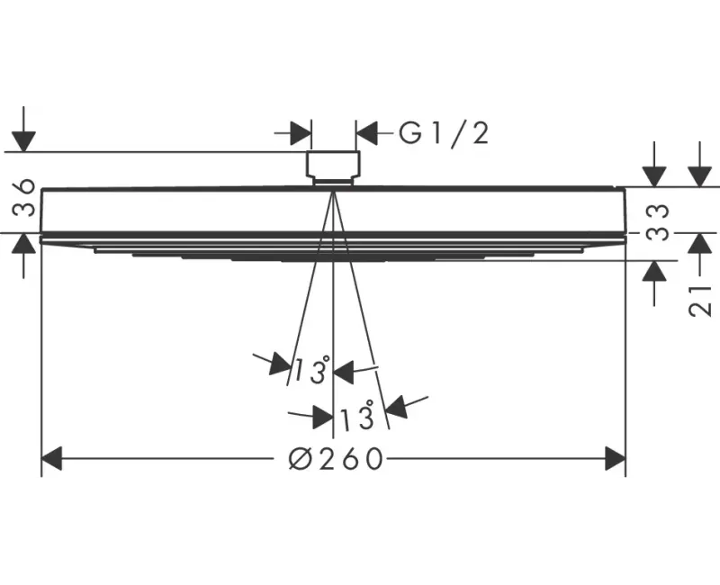 Dušas galva Hansgrohe Pulsify S 260, matēta bronza, 24140140 NEW