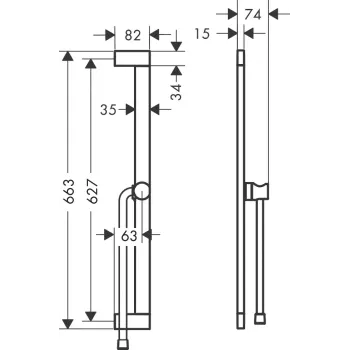 Dušas stienis Hansgrohe Unica, 66 cm, ar dušas šļūteni, hroms, 24404000 NEW