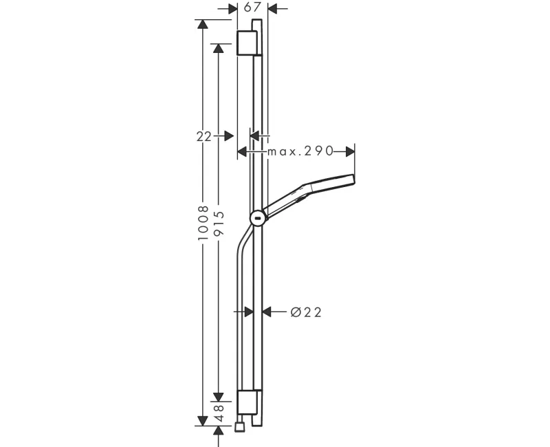 Dušas komplekts Hansgrohe Rainfinity, 3 režīmi, matēta bronza, 28743140 NEW