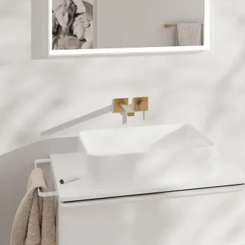 Vannas istabas izlietnes maisītājs Hansgrohe Tecturis E, iebūvējams, ar PopUp vārstu, 2 atveru montāžai, EcoSmart, matēta bronza, 73051140 NEW