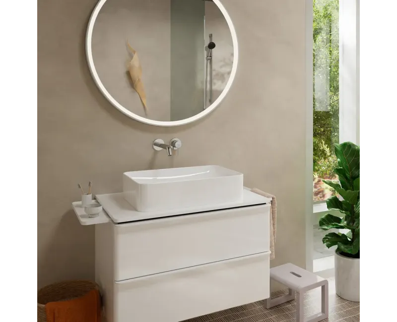 Смеситель для раковины Hansgrohe Tecturis S, встраиваемый, с клапаном PopUp, для 2-х отверстий, EcoSmart, хром, 73350000