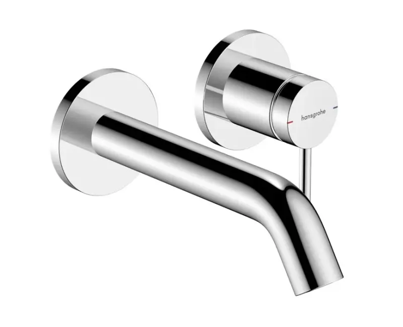 Смеситель для раковины Hansgrohe Tecturis S, встраиваемый, с клапаном PopUp, для 2-х отверстий, EcoSmart, хром, 73350000