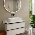 Смеситель для раковины Hansgrohe Tecturis S, встраиваемый, с клапаном PopUp, для 2-х отверстий, EcoSmart, матовый черный, 73351670