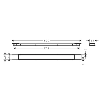 Душевой канал Hansgrohe RainDrain Match Plus, с решеткой, матовая сталь, 56215800