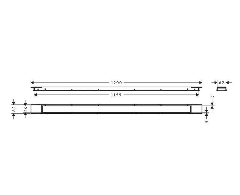 Dušas kanāls Hansgrohe RainDrain Match Plus, c, matēta balta, 56218700 NEW