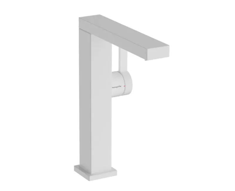Смеситель для раковины Hansgrohe Tecturis E, с Push-Open сливом, CoolStart, EcoSmart, матовый белый, 73063700