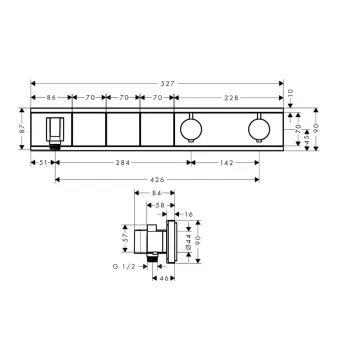 Dušas maisītājs Hansgrohe RainSelect, ar termostatu, iebūvējams, hroms, 15356000 NEW