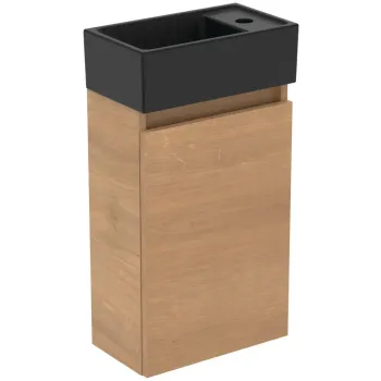 Vannas istabas skapītis Ideal Standard Eurovit+, 55x35x20 cm,ar izlietni, 1 durvis, dabīgs ozols/matēta melna, R0578Y8