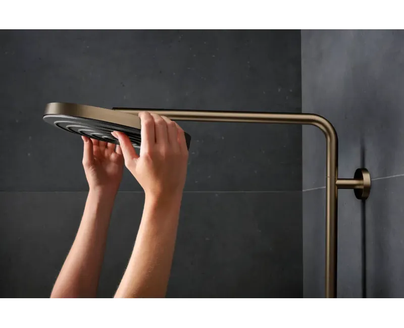 Dušas sistēma Hansgrohe Pulsify S Puro, ar termostatu, diametrs 26 cm, EcoSmart, matēta bronza, 24223140 NEW