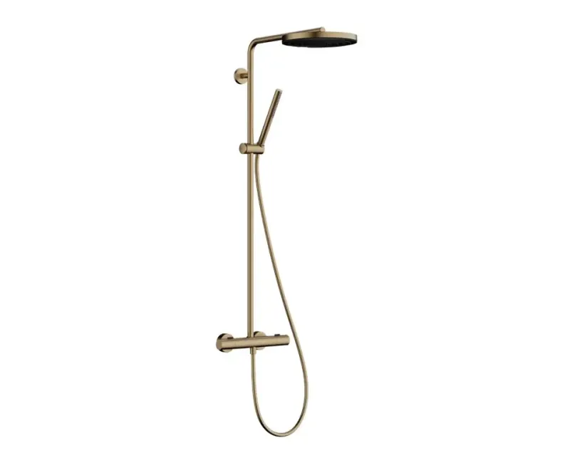 Dušas sistēma Hansgrohe Pulsify S Puro, ar termostatu, diametrs 26 cm, EcoSmart, matēta bronza, 24223140 NEW
