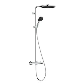 Dušas sistēma Hansgrohe Pulsify S Puro, ar termostatu, diametrs 26 cm, 3 režīmi, EcoSmart, hroms, 24237000 NEW