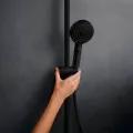 Dušas sistēma Hansgrohe Pulsify S Puro, ar termostatu, diametrs 26 cm, 3 režīmi, EcoSmart, matēta melna, 24237670 NEW