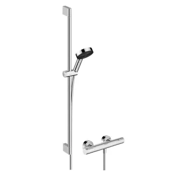 Душевая система Hansgrohe Pulsify Select S, с термостатом, 3 режима, EcoSmart, хром, 24271000