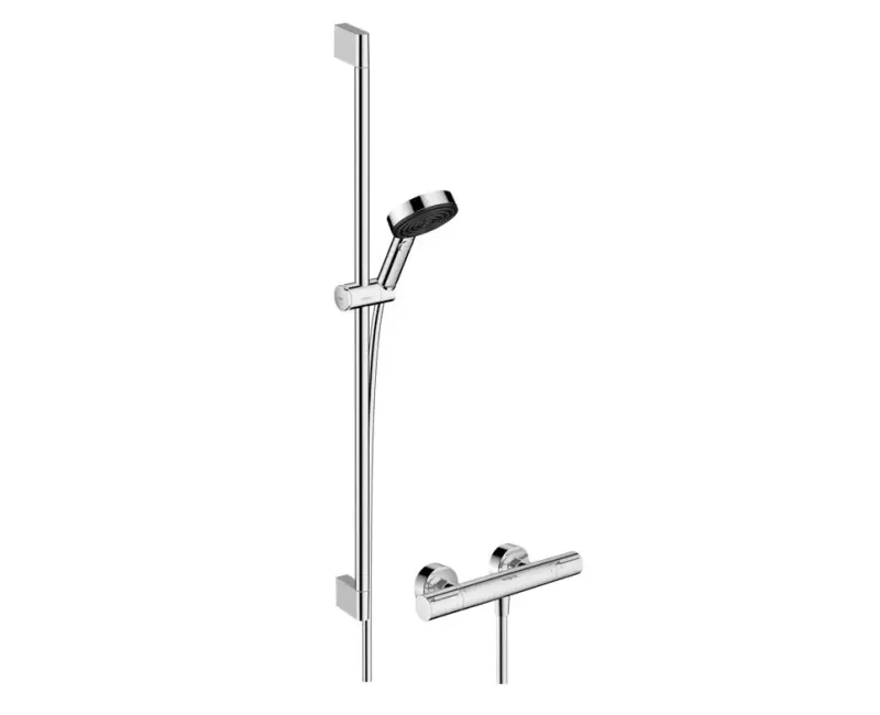 Душевая система Hansgrohe Pulsify Select S, с термостатом, 3 режима, EcoSmart, хром, 24271000