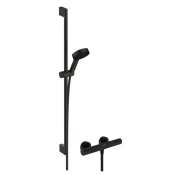 Душевая система Hansgrohe Pulsify Select S, с термостатом, 3 режима, матовая черная, 24271670
